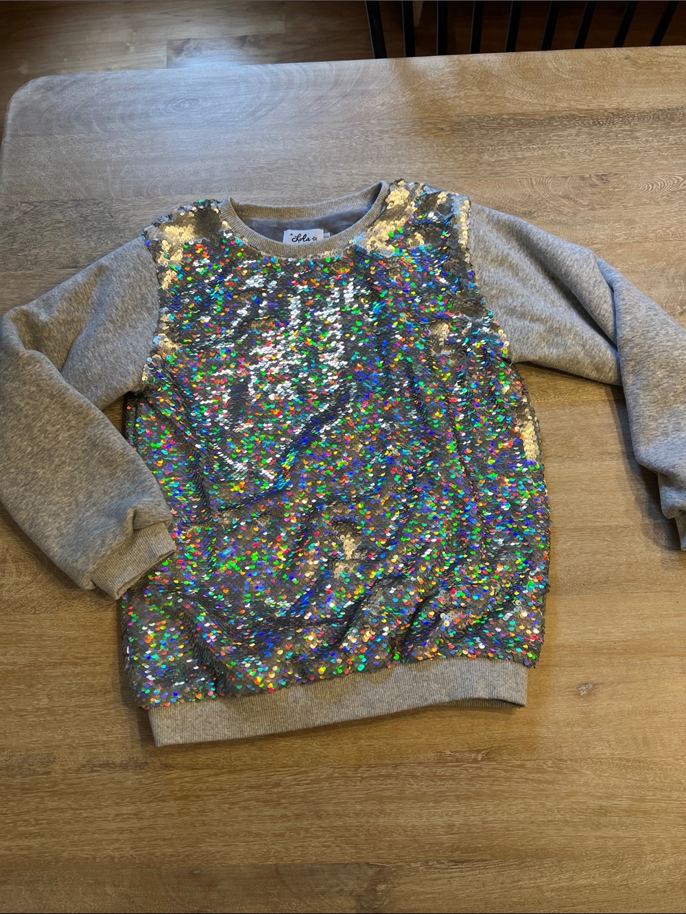 Lola and the boys size 12 sequin sweatshirt EUC